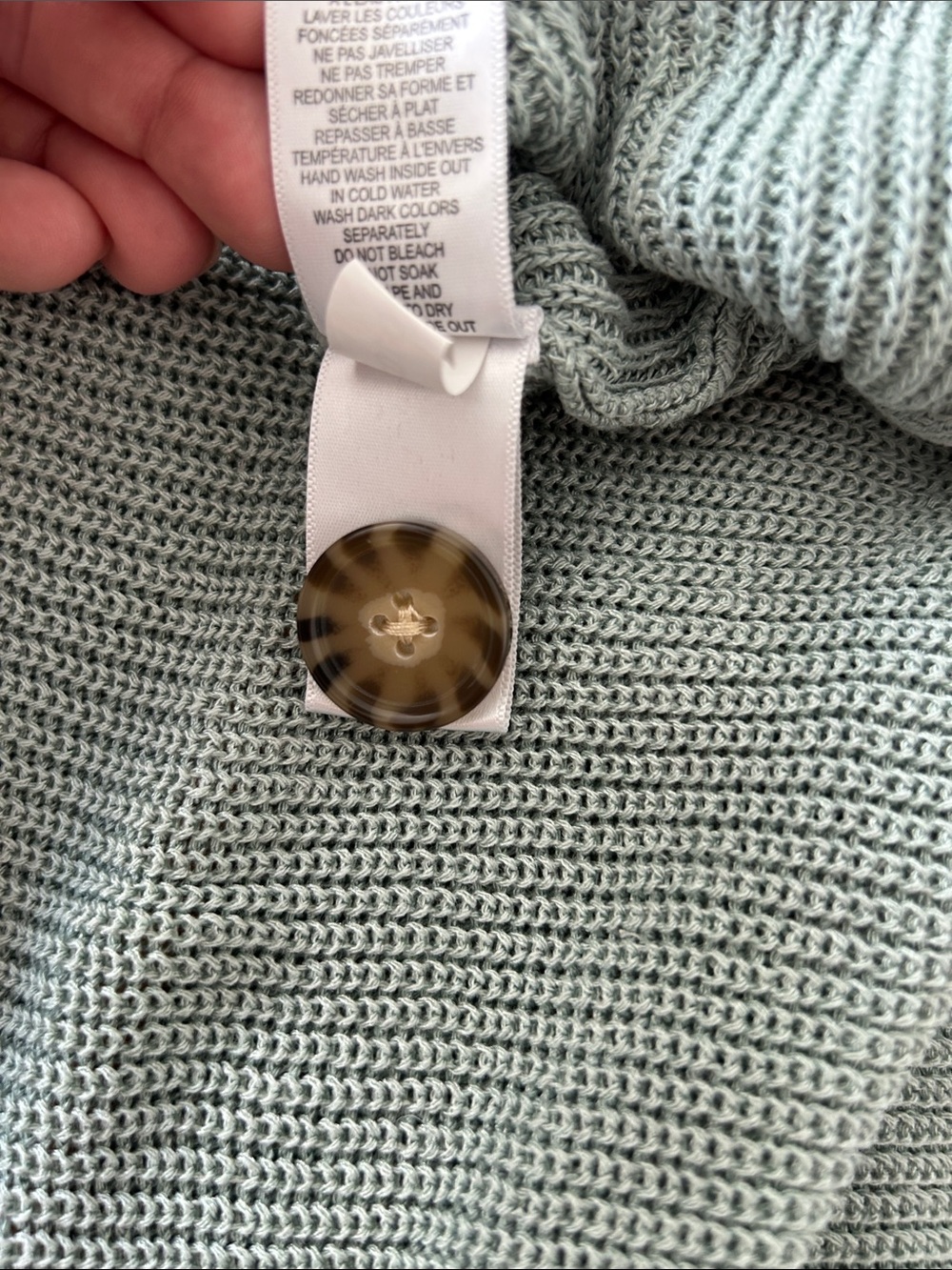Simons Sage Green Button-Front Women's Cardigan - Picture 6 of 6